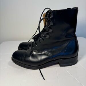 Hawkins Northampton Black Leather 3/ Men 3.5 W 5 Unisex Vintage England Military